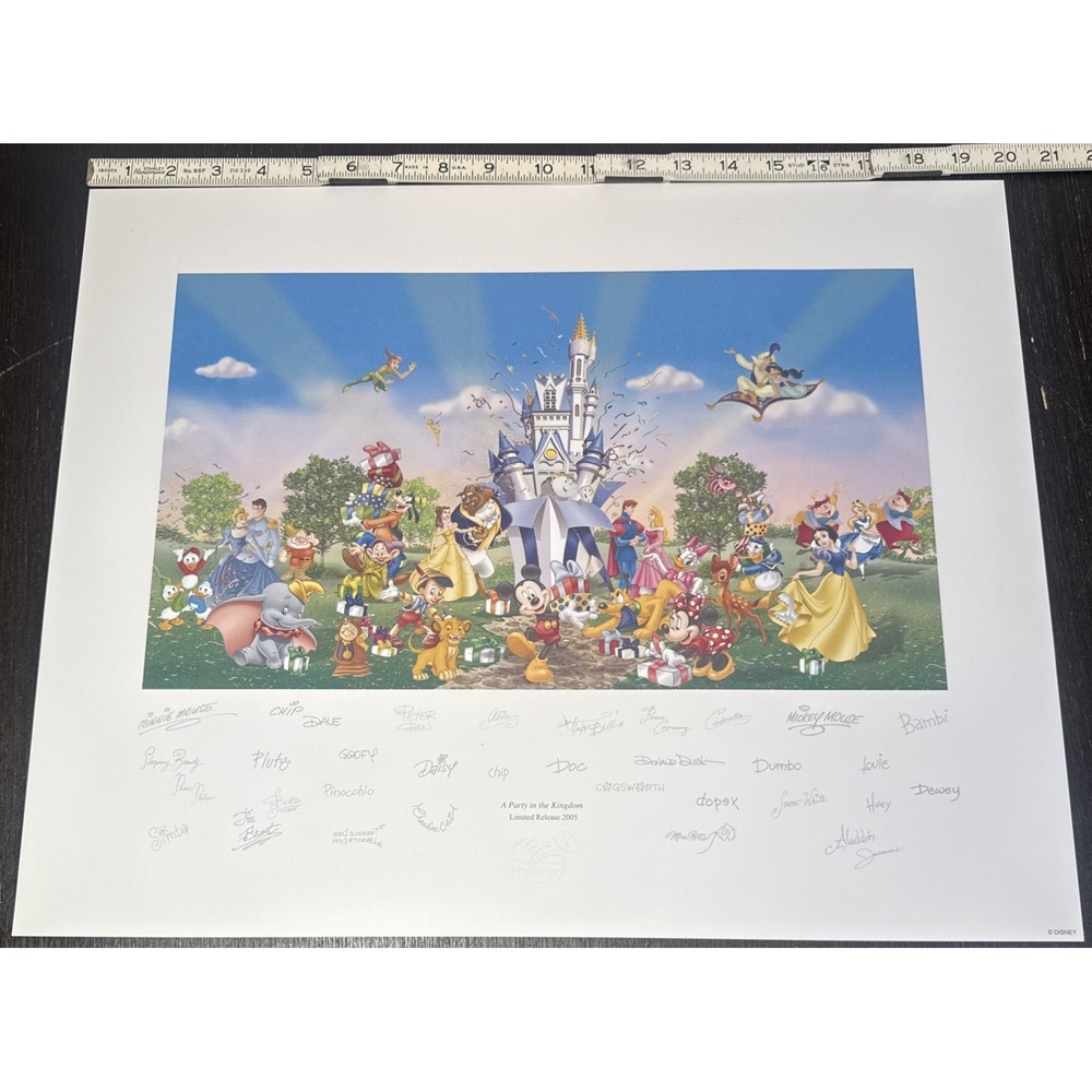 Walt‎ Disney World A Party in the Kingdom Limited 2005 Lithograph Un-Framed